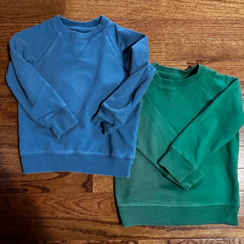 Primary Blue and Green Crewneck Sweatshirts